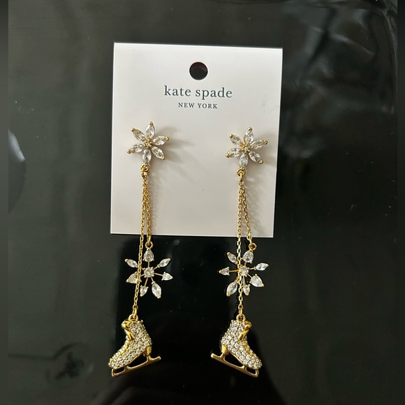 NWT Kate Spade Holiday Ice Skating Earrings - Picture 1 of 3